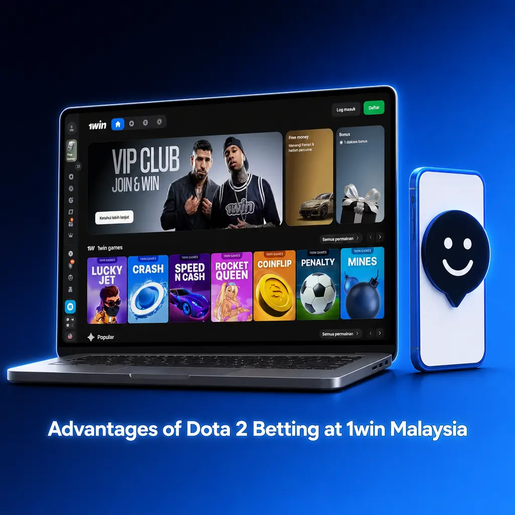 Five key advantages of Dota 2 betting at 1win Malaysia: bonuses, local payments, 24/7 support, mobile app, and competitive odds.