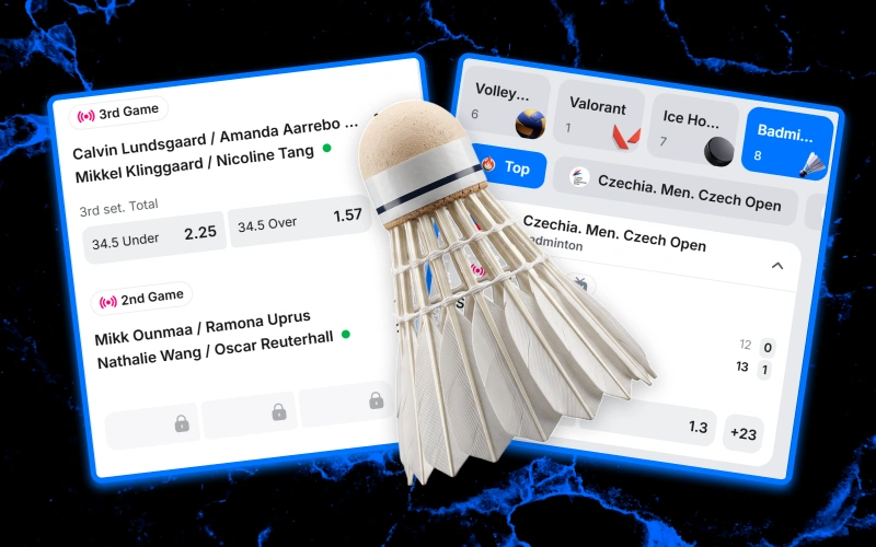 At 1win, you can place live bets on badminton with the best odds.