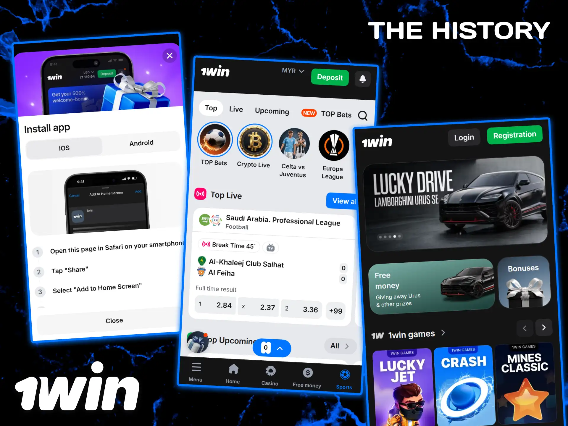 Learn more about the stages of the 1win brand's development.